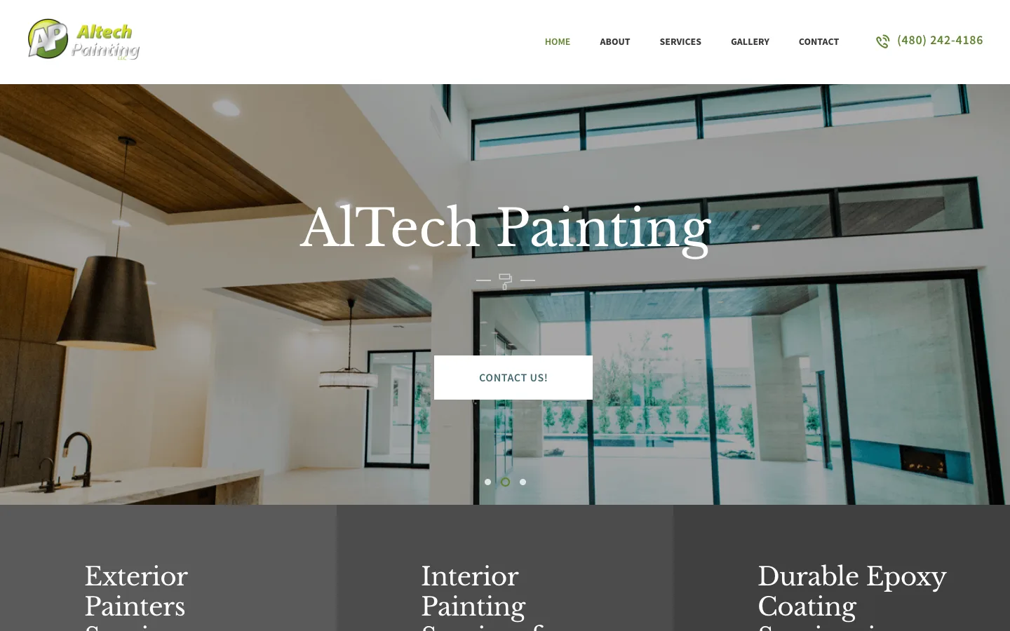 Altech Painting website — desktop preview