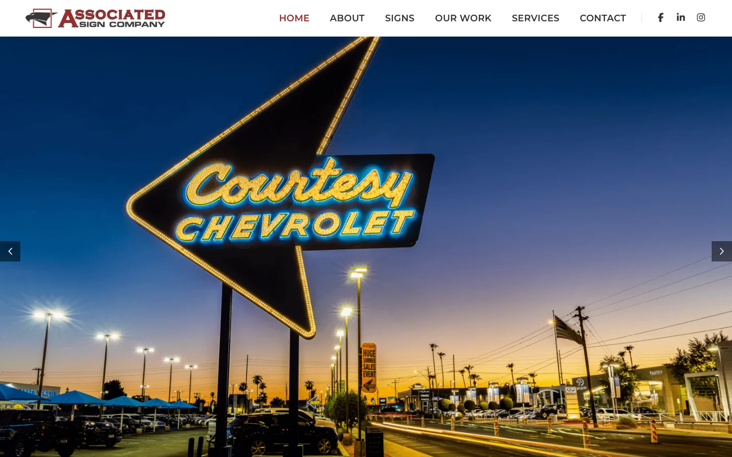 Associated Sign Company website — desktop preview