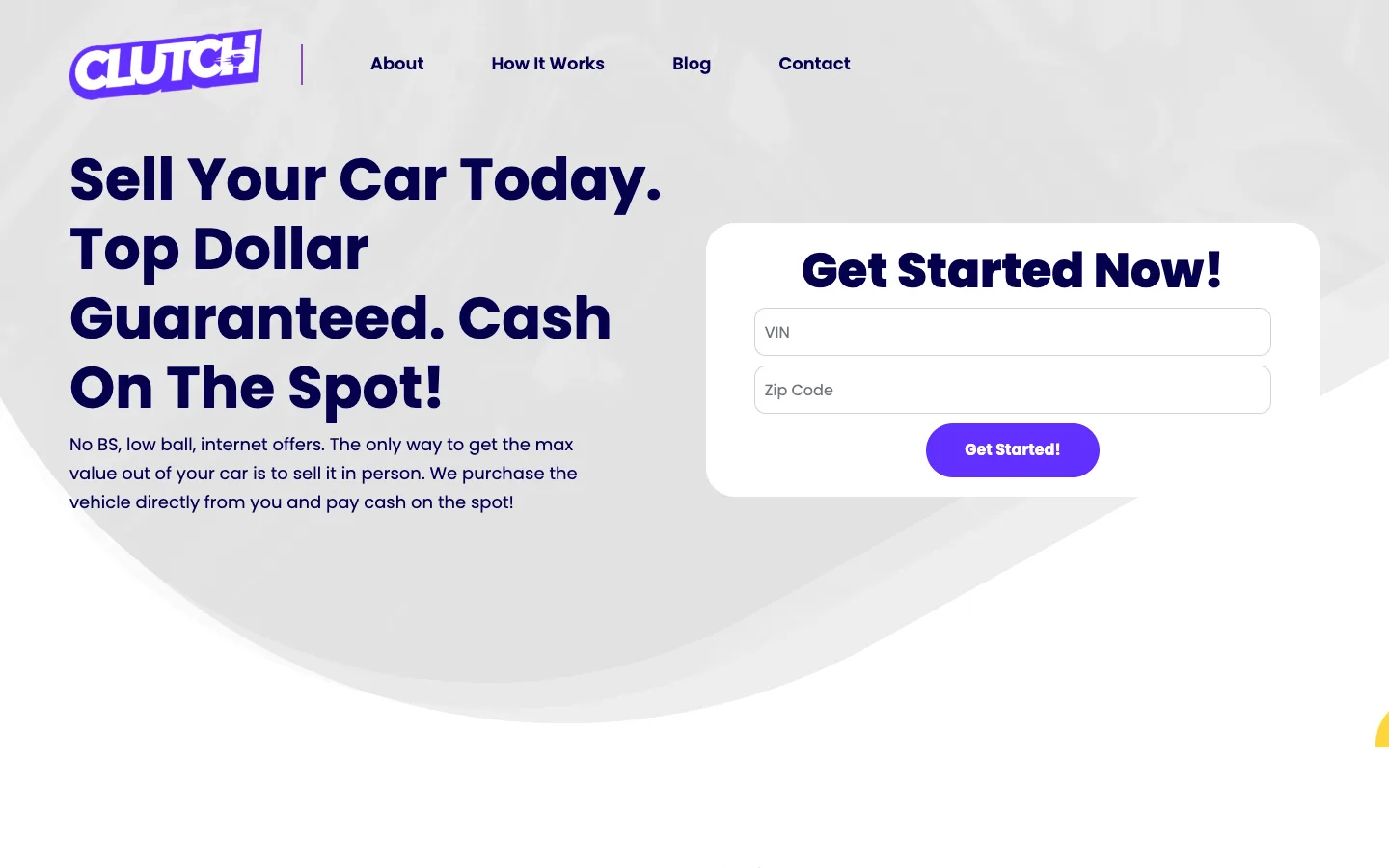 Car Clutch website — desktop preview