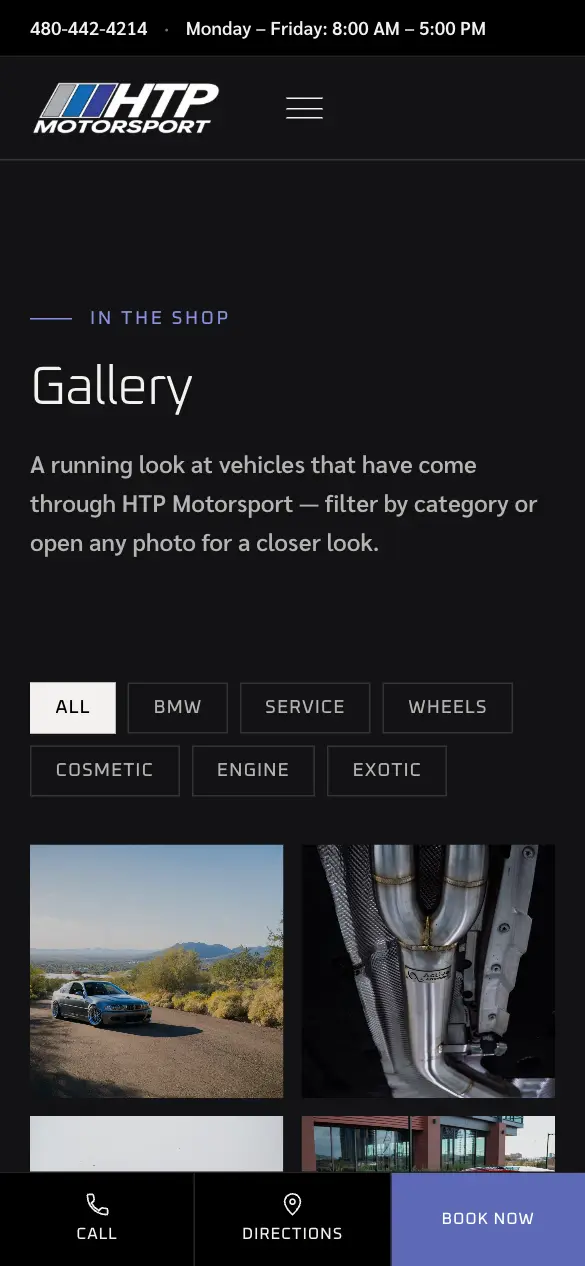 HTP Motorsport — Gallery on a phone