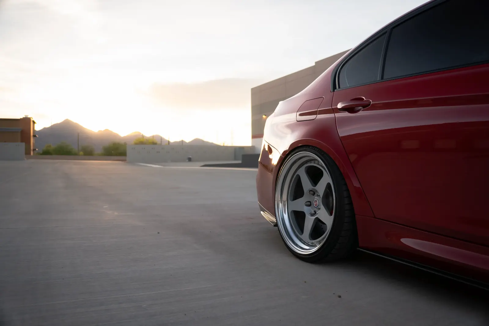 BMW M3 at sunset