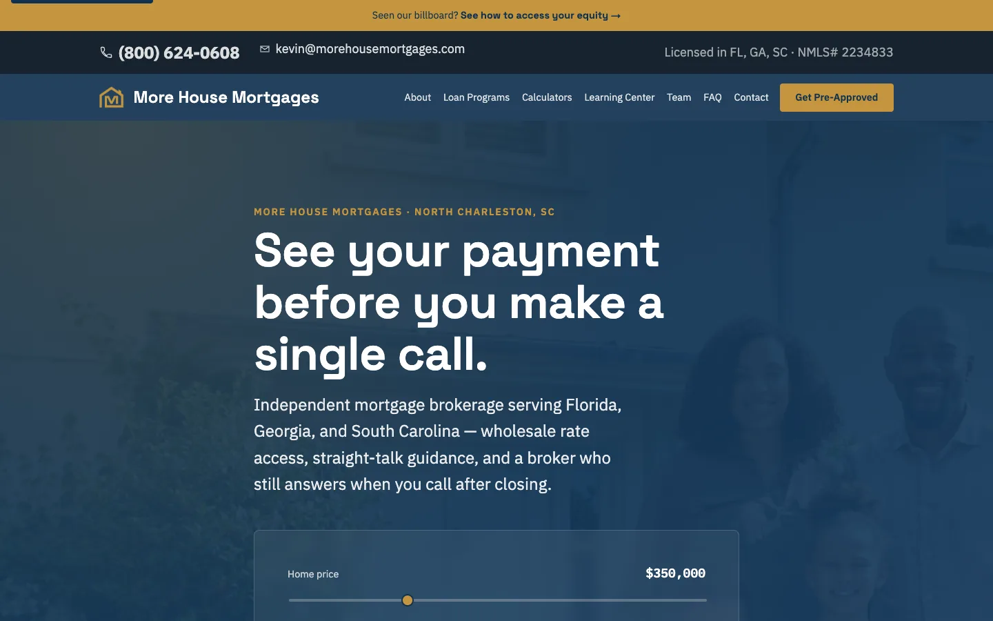 More House Mortgages website — desktop preview